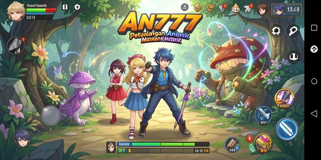 Tampilan gameplay menarik dari AN777 dengan karakter Anime yang beragam.