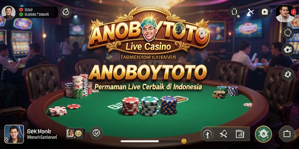 Screenshot utama ANOBOYTOTO menampilkan dealer sedang mengelola permainan Live Casino.