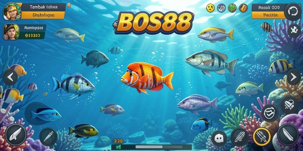 Tampilan gameplay Tembak Ikan yang mengasyikkan di BOS88.