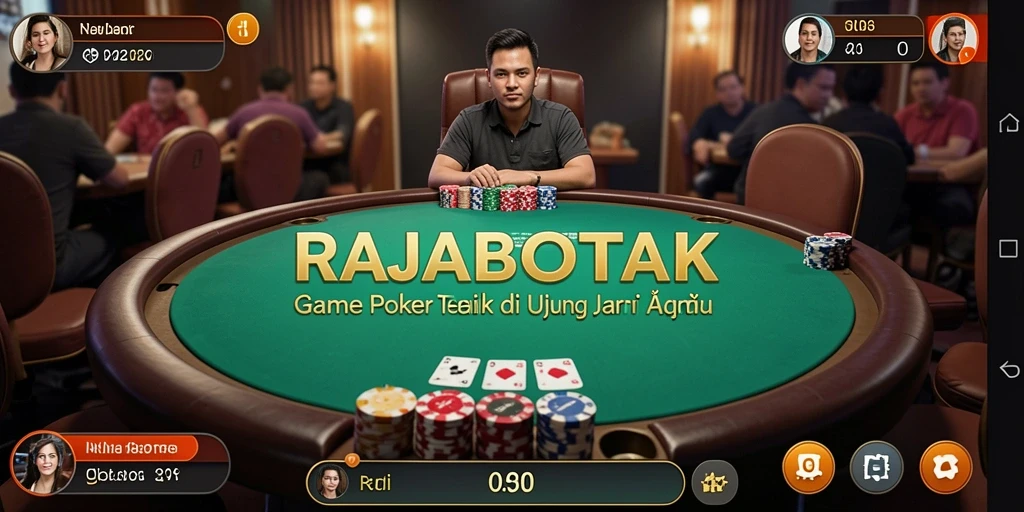 Tangkapan layar gameplay menampilkan keseruan bertaruh di meja poker RAJABOTAK.
