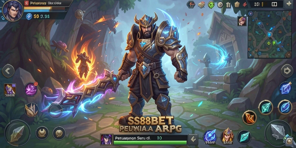 Screenshot gameplay SS88BET menampilkan pertarungan epik di dunia ARPG.